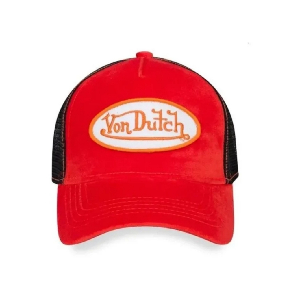 Von Dutch Velvet Orange 🍊 ♟️ and Black Trucker Hat - Unisex / One Size MSRP $90